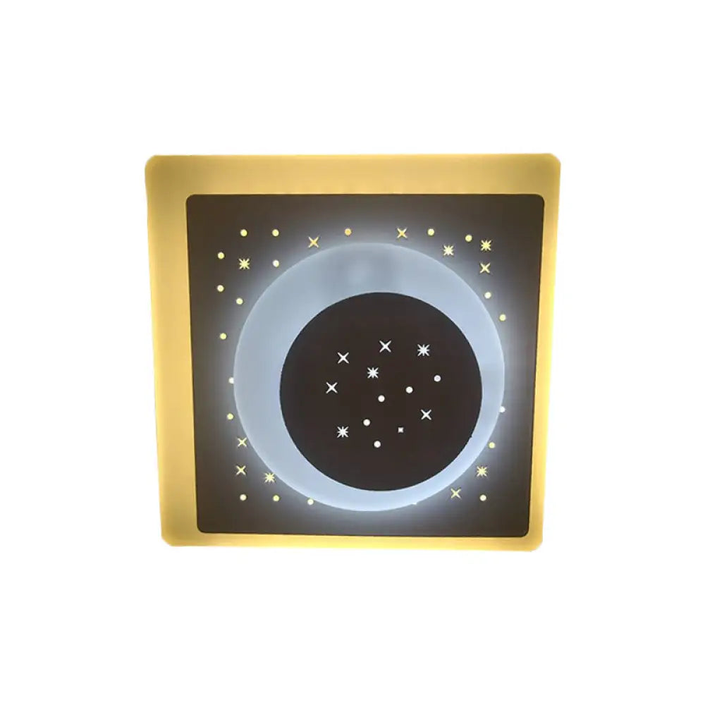 DecorBites™ Modern LED Starry Flush Mount Wall Light in White: Triangle, Rhombus & Star Design for the Bedroom
