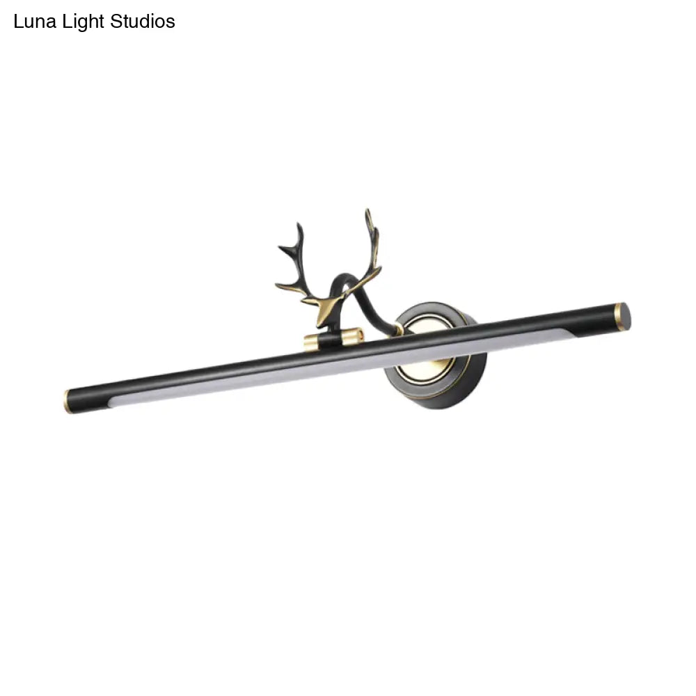 DecorBites™ Modern LED Toilet Vanity Light with Black Antler Wall Mount and Metal Shade
