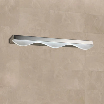 DecorBites™ Modern LED Vanity Light with Stainless Steel Wall Mount and Wave Shade - 17"/21" Width