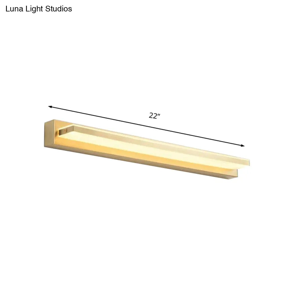 DecorBites™ Modern LED Vanity Lighting with Yellow Acrylic Shade - Rectangular Wall Mount Light for Bedroom - 10"/16" Width