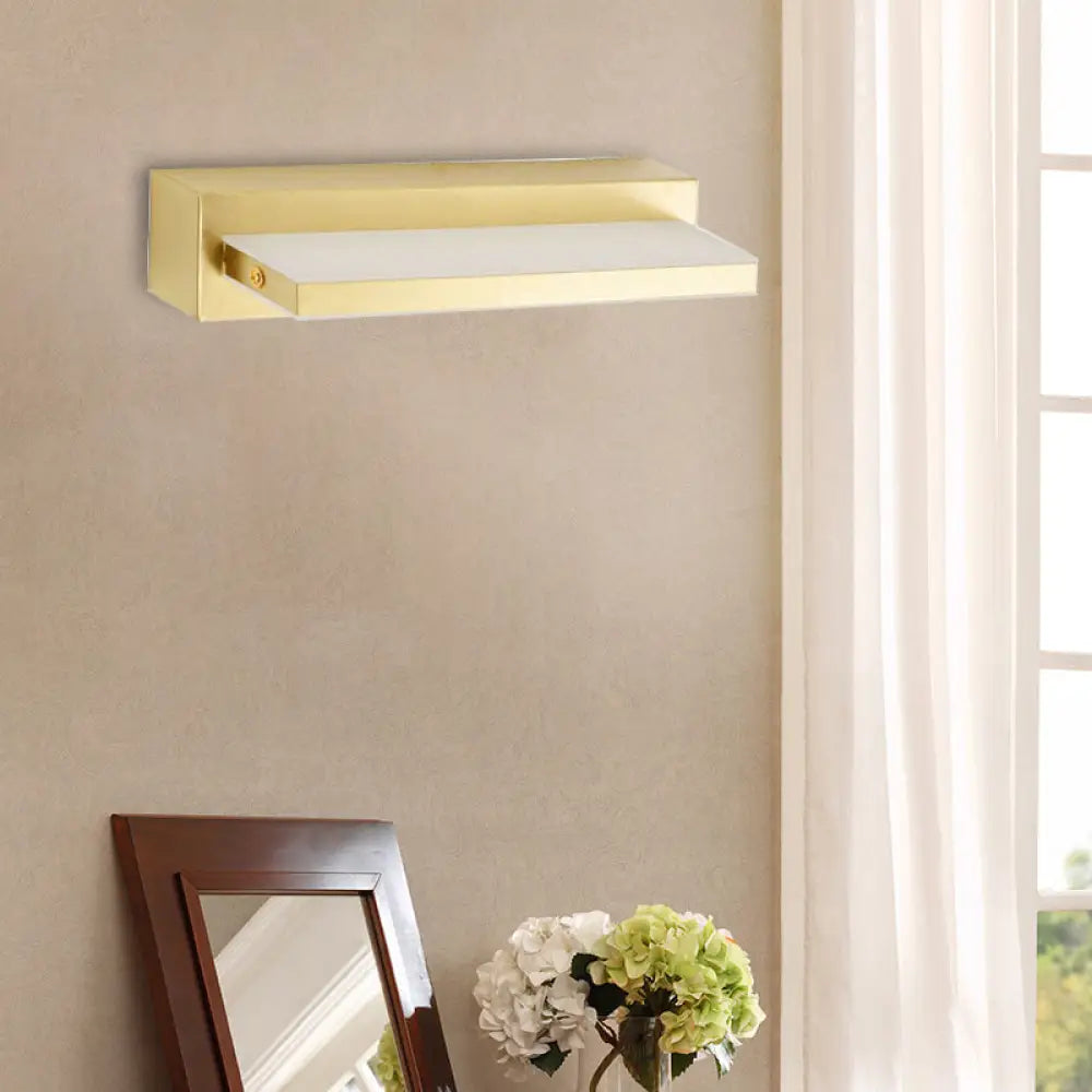 DecorBites™ Modern LED Vanity Lighting with Yellow Acrylic Shade - Rectangular Wall Mount Light for Bedroom - 10"/16" Width