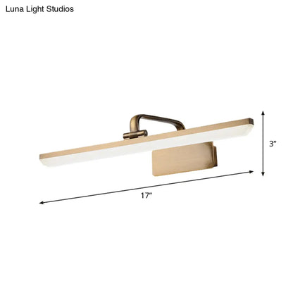DecorBites™ Modern LED Vanity Sconce Light with Brass Accents - Streamlined Wall Lighting