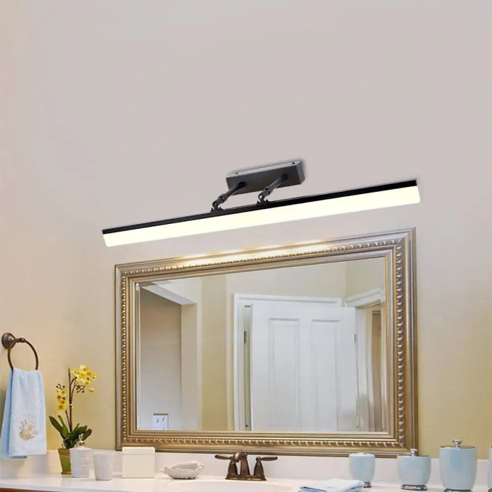 DecorBites™ Modern LED Vanity Wall Light in Black with Acrylic Cover for Warm and White Illumination