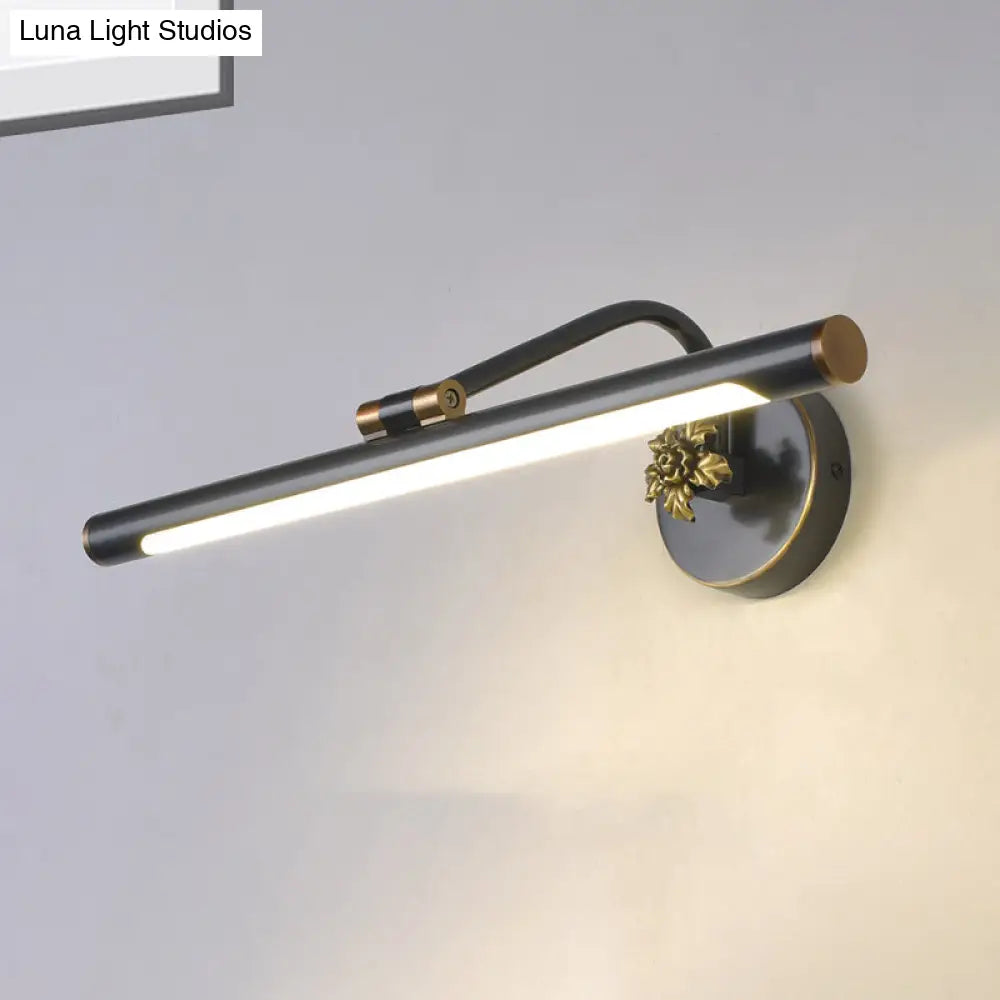DecorBites™ Modern LED Vanity Wall Sconce with Metal Shade - Black/Brass Finish, 14"/18" Diameter