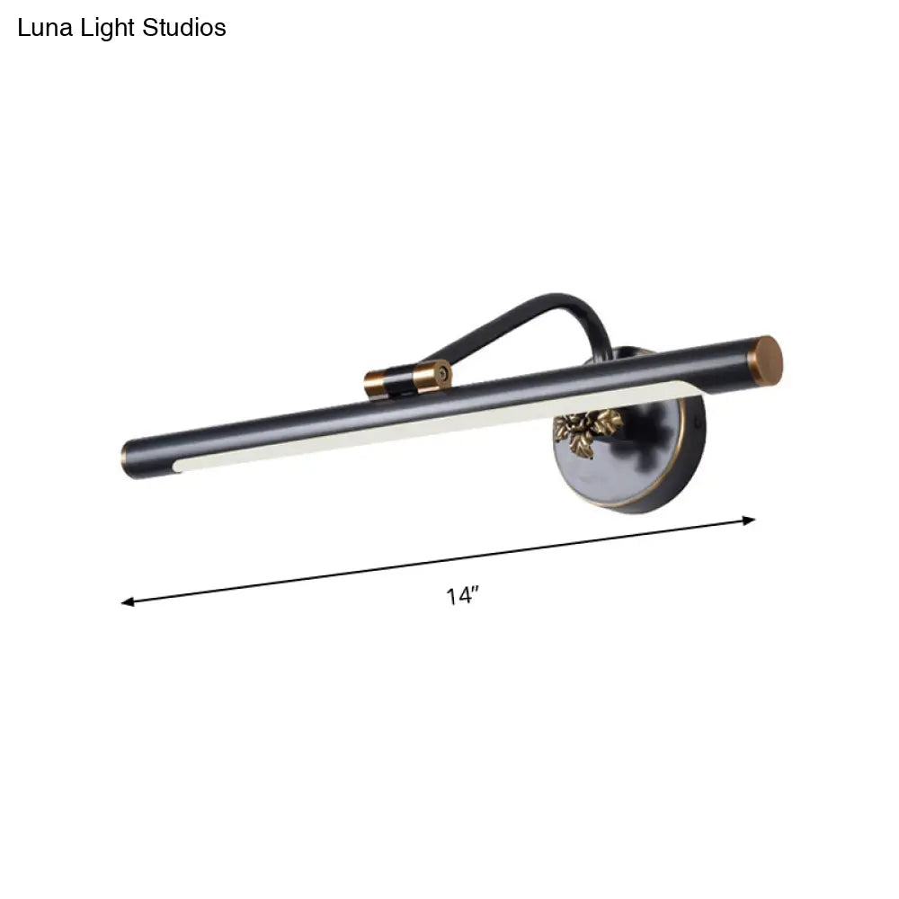 DecorBites™ Modern LED Vanity Wall Sconce with Metal Shade - Black/Brass Finish, 14"/18" Diameter