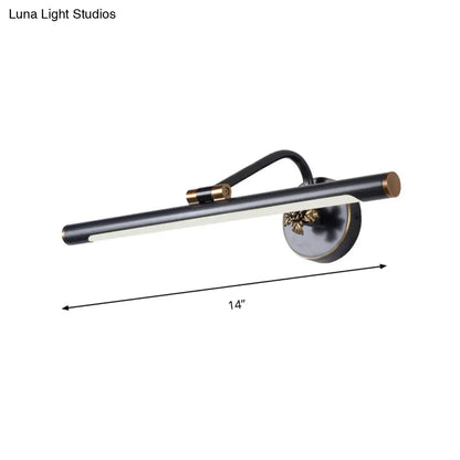 DecorBites™ Modern LED Vanity Wall Sconce with Metal Shade - Black/Brass Finish, 14"/18" Diameter