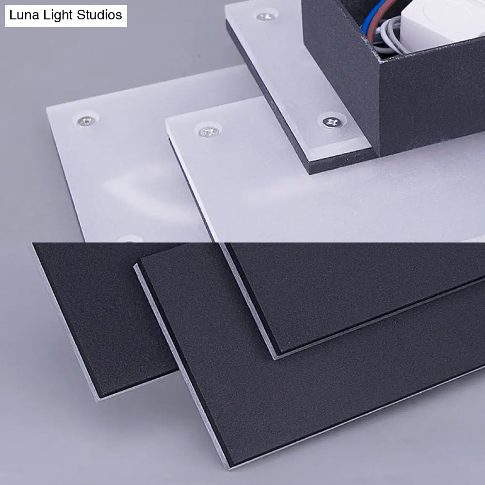 DecorBites™ Modern LED Wall Lamp - Aluminum Rectangle Wall Light with Warm/White Lighting - Black/White