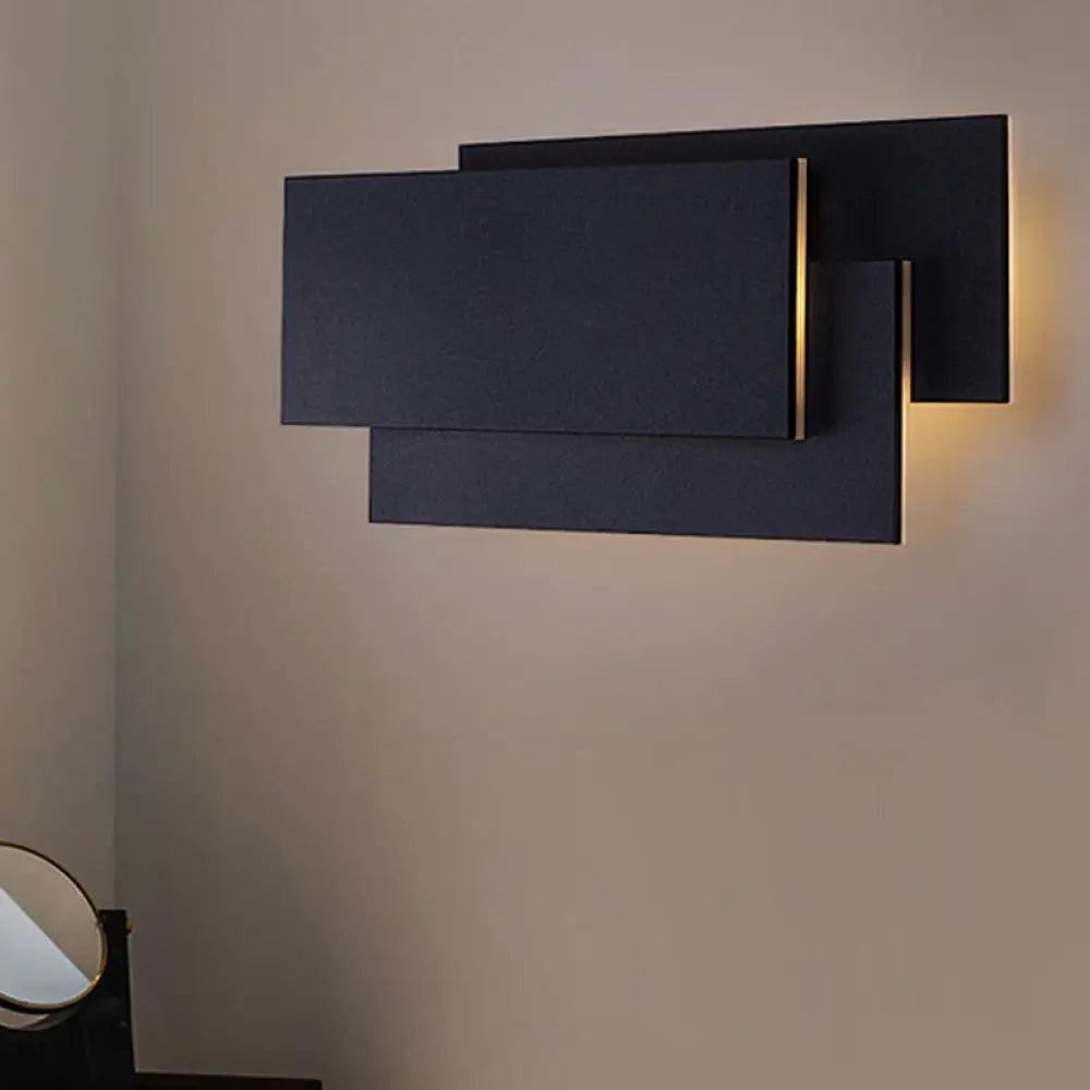 DecorBites™ Modern LED Wall Lamp - Aluminum Rectangle Wall Light with Warm/White Lighting - Black/White