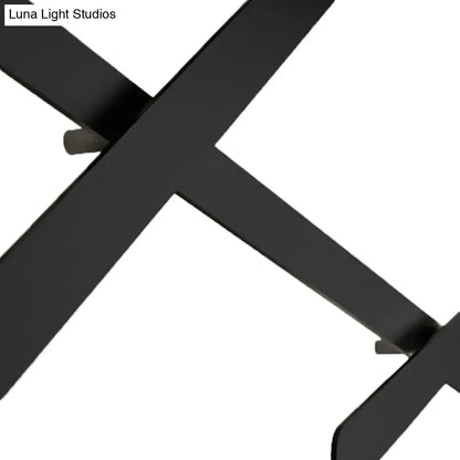 DecorBites™ Modern LED Wall Light in Black for Living Room Décor - Crossed Lines Design