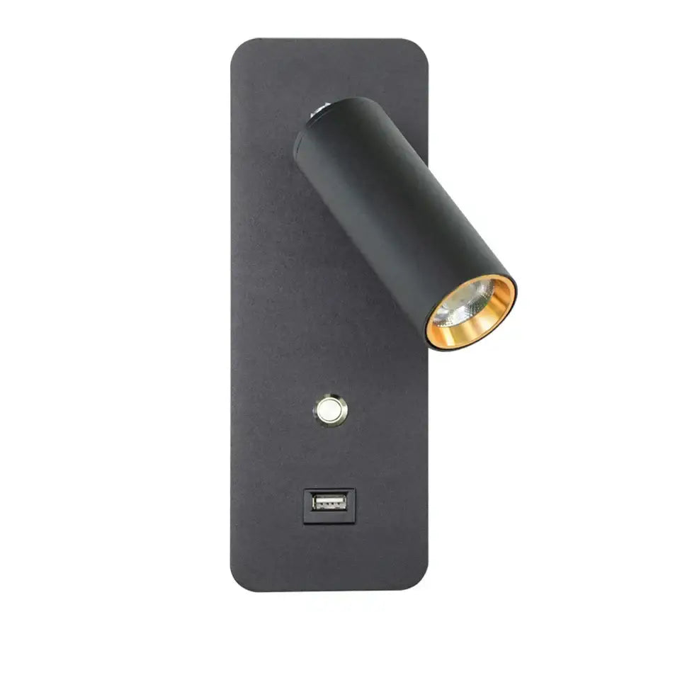 Modern led wall lights with usb charging port bedroom sconce