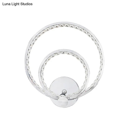 DecorBites™ Modern LED Wall Mounted Dual-Ring Lamp in Warm/White Light, Chrome Finish