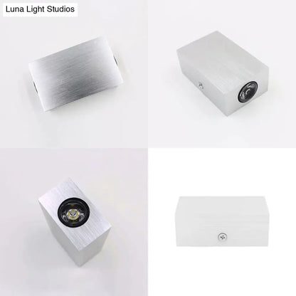 DecorBites™ Modern LED Wall Sconce in Nickel Finish with Warm/White Lighting for Porch