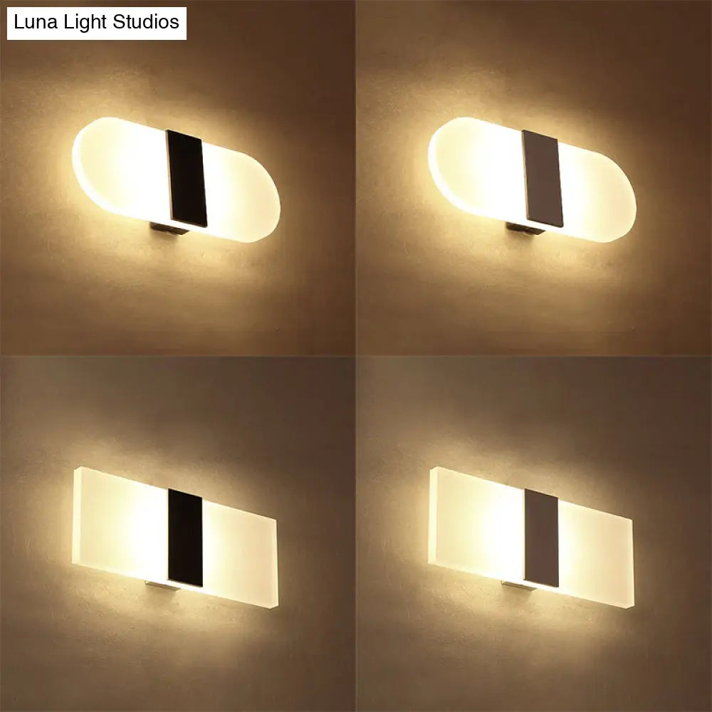 DecorBites™ Modern LED Wall Sconce in Oval/Rectangular/Convex Shape - 8"/10.5" Wide - Warm/White/Natural Light