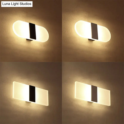 DecorBites™ Modern LED Wall Sconce in Oval/Rectangular/Convex Shape - 8"/10.5" Wide - Warm/White/Natural Light