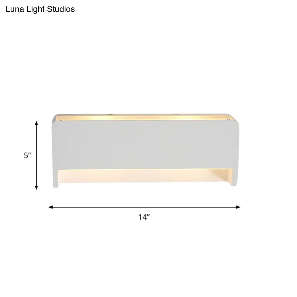 DecorBites™ Modern LED Wall Sconce Lamp - White Finish Bedside Lighting with Rectangle Gypsum Shade