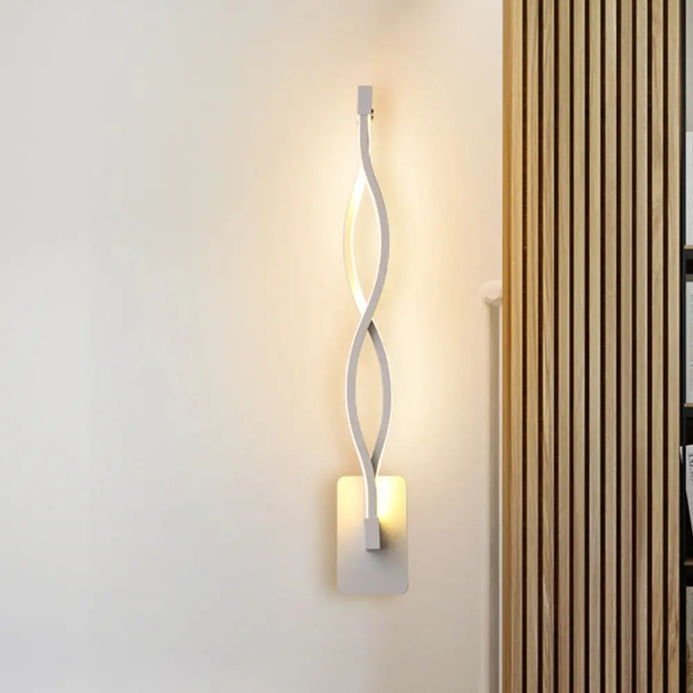 DecorBites™ Modern LED Wall Sconce with Acrylic Shade for Bedroom - Black/White Wavy/Musical Note Design