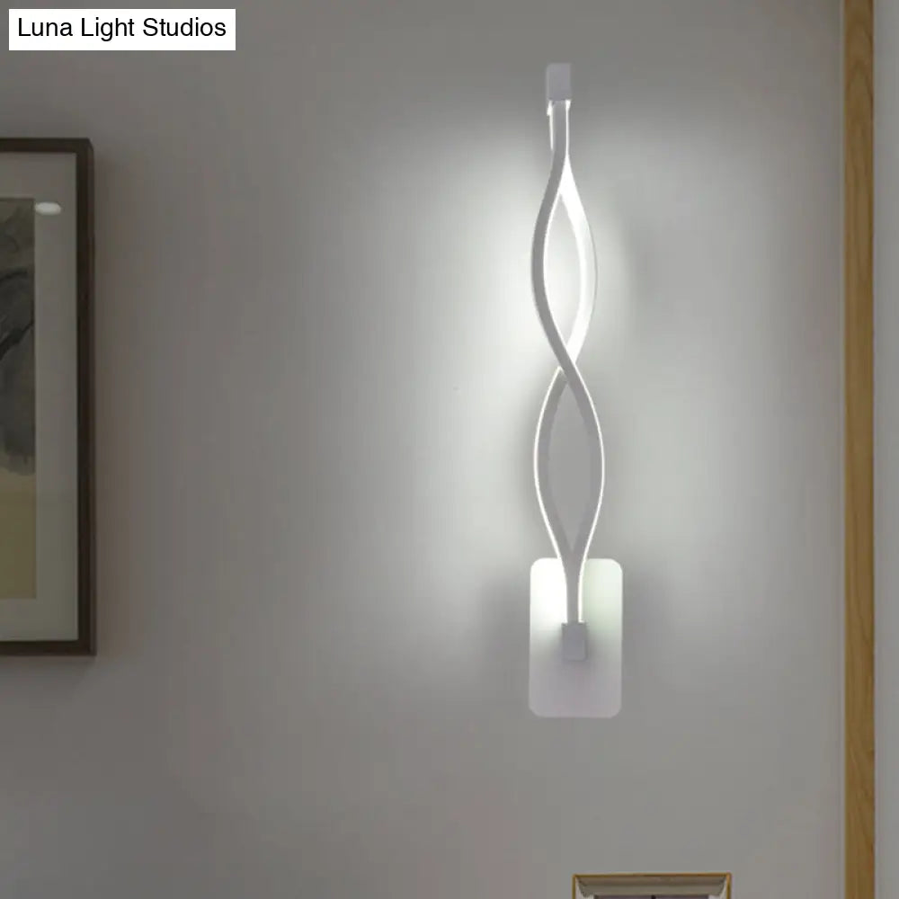 DecorBites™ Modern LED Wall Sconce with Acrylic Shade for Bedroom - Black/White Wavy/Musical Note Design