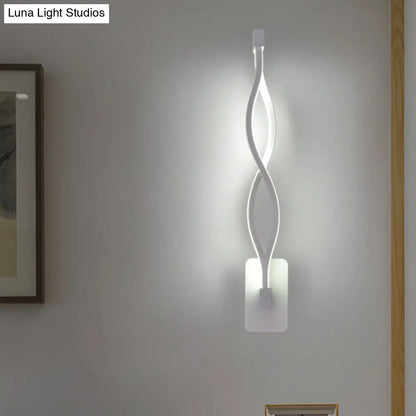DecorBites™ Modern LED Wall Sconce with Acrylic Shade for Bedroom - Black/White Wavy/Musical Note Design