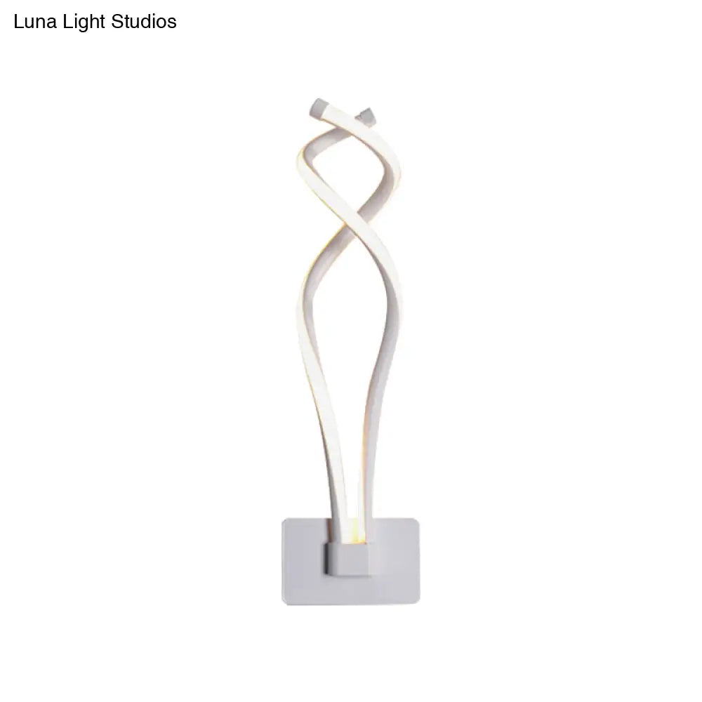 DecorBites™ Modern LED Wall Sconce with Acrylic Shade for Bedroom - Black/White Wavy/Musical Note Design