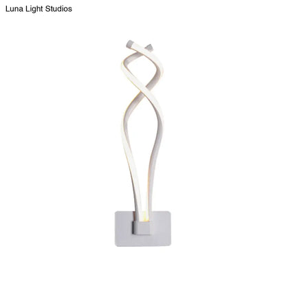 DecorBites™ Modern LED Wall Sconce with Acrylic Shade for Bedroom - Black/White Wavy/Musical Note Design