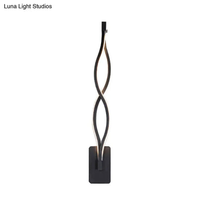 DecorBites™ Modern LED Wall Sconce with Acrylic Shade for Bedroom - Black/White Wavy/Musical Note Design