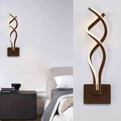 DecorBites™ Modern LED Wall Sconce with Acrylic Shade for Bedroom - Black/White Wavy/Musical Note Design