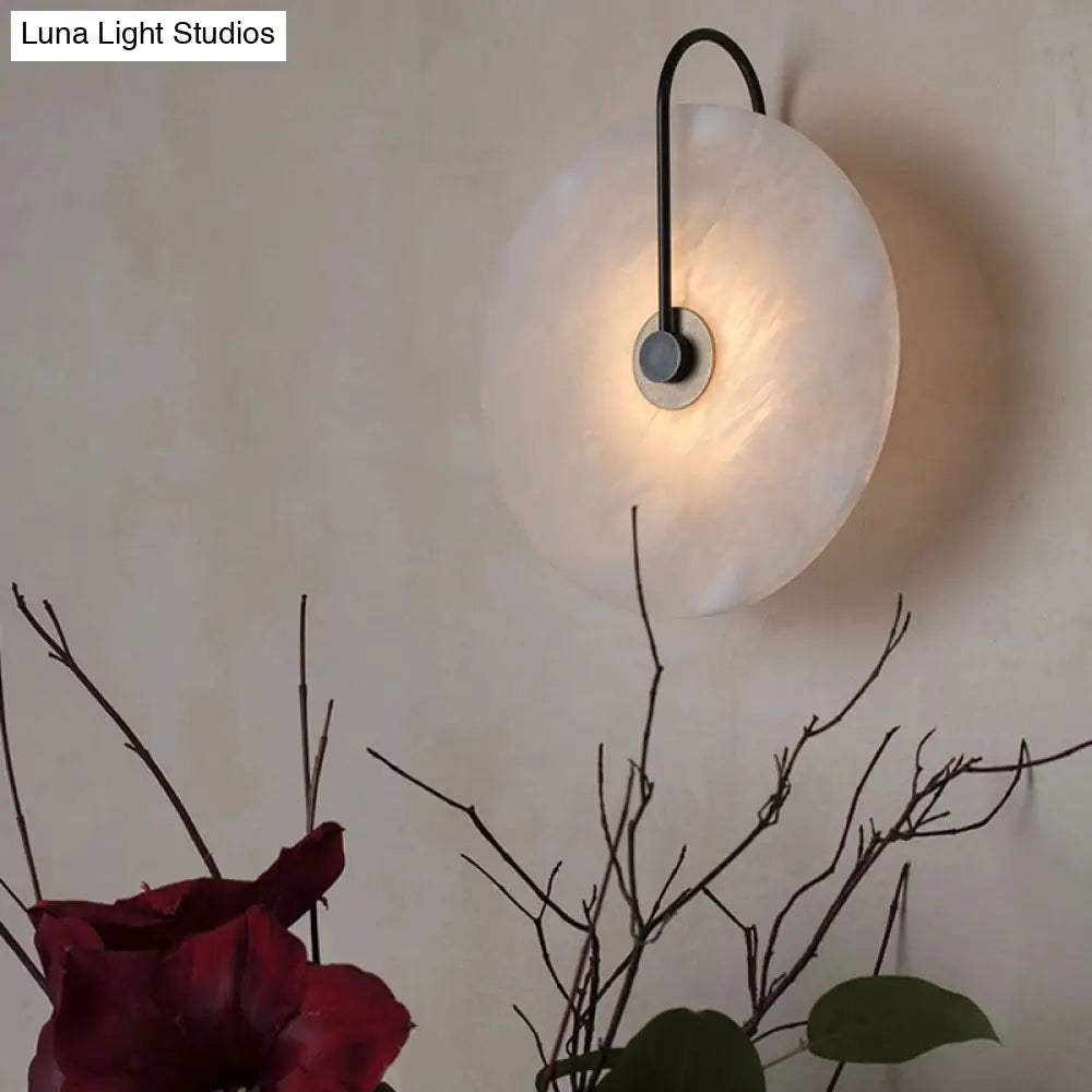 DecorBites™ Modern LED Wall Sconce with Black Mica Disc Shade