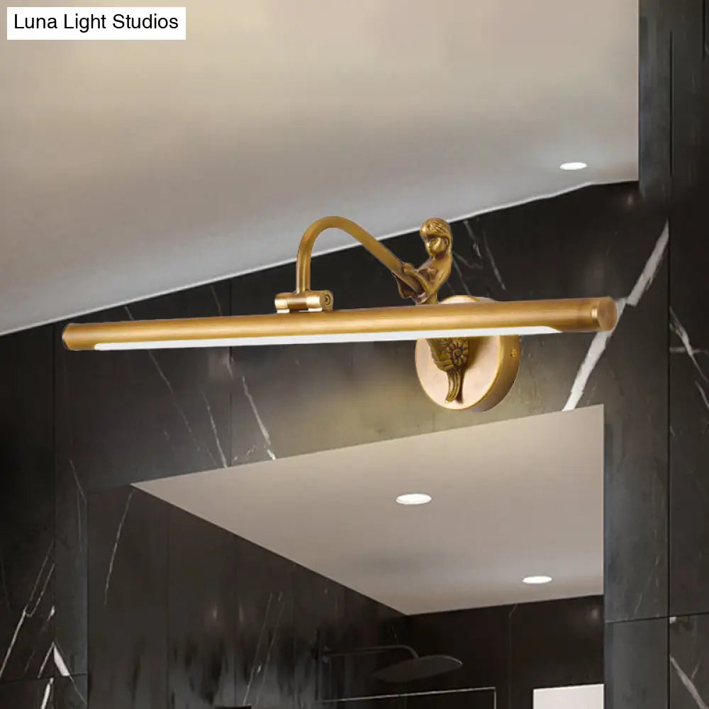DecorBites™ Modern LED Wall Sconce with Brass/Black Finish, Mermaid Accent | Vanity Lighting, Metallic, 14"/18" W