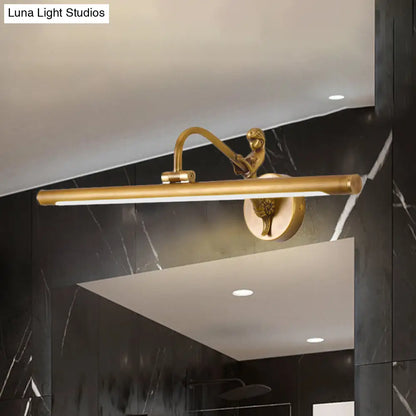 DecorBites™ Modern LED Wall Sconce with Brass/Black Finish, Mermaid Accent | Vanity Lighting, Metallic, 14"/18" W