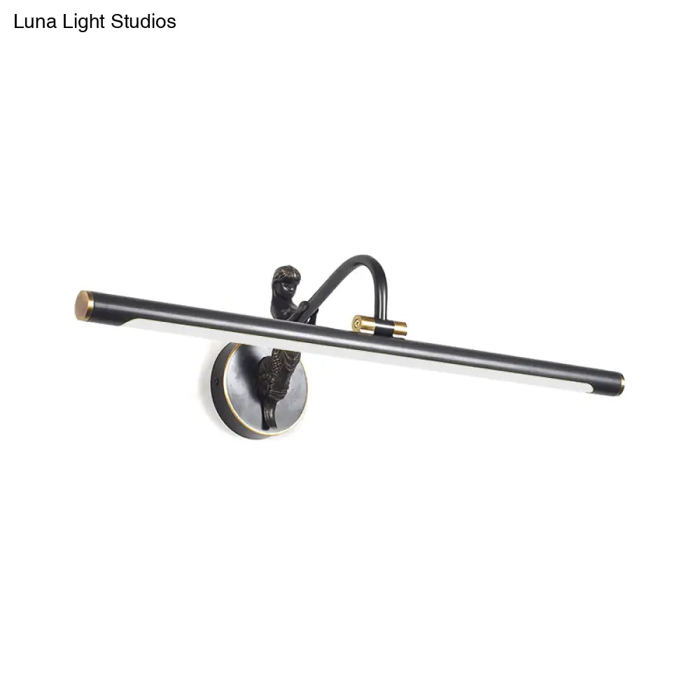 DecorBites™ Modern LED Wall Sconce with Brass/Black Finish, Mermaid Accent | Vanity Lighting, Metallic, 14"/18" W