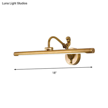 DecorBites™ Modern LED Wall Sconce with Brass/Black Finish, Mermaid Accent | Vanity Lighting, Metallic, 14"/18" W