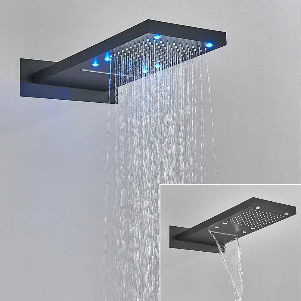 Modern led waterfall shower head bathroom faucet