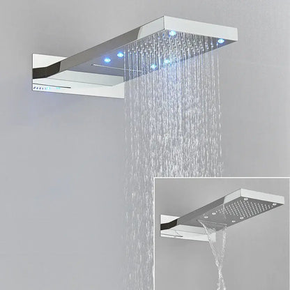 Modern led waterfall shower head bathroom faucet
