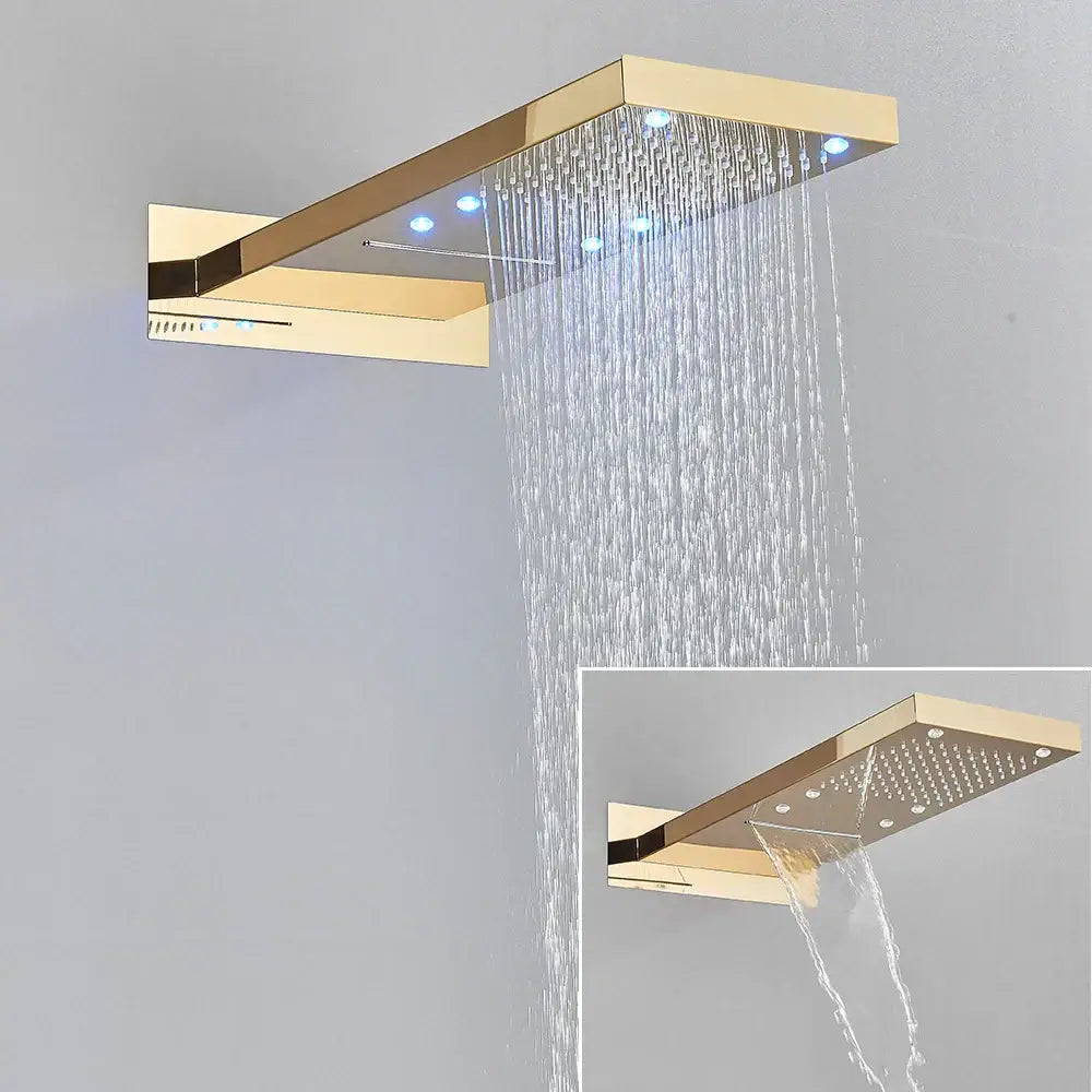 Modern led waterfall shower head bathroom faucet