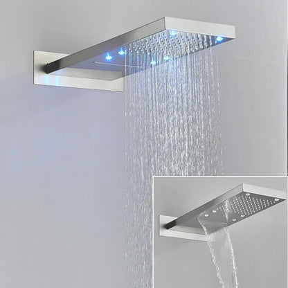 Modern led waterfall shower head bathroom faucet