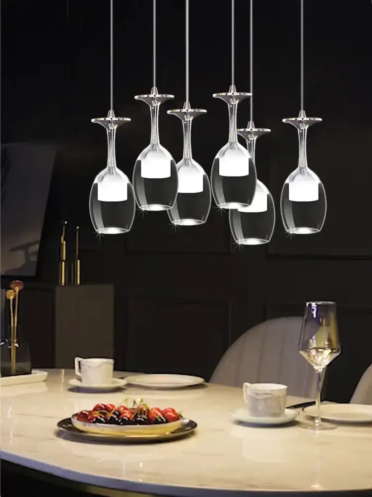 Modern led wine glass pendant lights – dining room chandelier