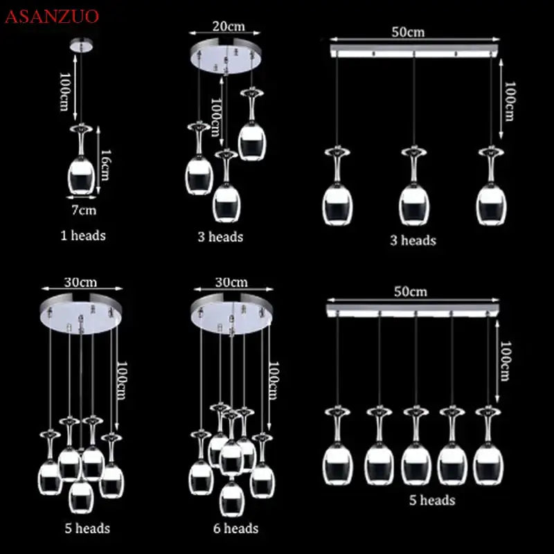 Modern led wine glass pendant lights – dining room chandelier