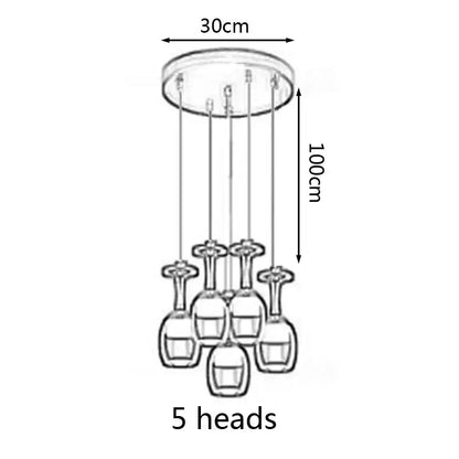 Modern led wine glass pendant lights – dining room chandelier