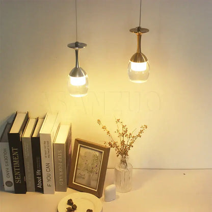 Modern led wine glass pendant lights – dining room chandelier