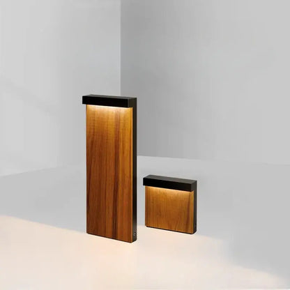 Modern led wood grain lawn light garden pathway lamp