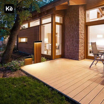 Modern led wood grain lawn light garden pathway lamp