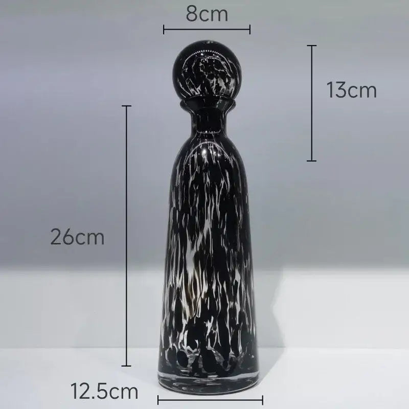 Modern leopard texture glass vase black & white dining room decanter