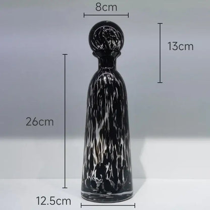 Modern leopard texture glass vase black & white dining room decanter