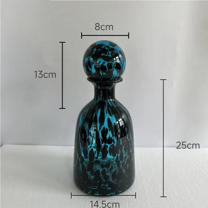 Modern leopard texture glass vase black & white dining room decanter
