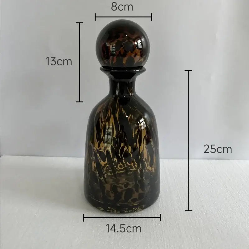 Modern leopard texture glass vase black & white dining room decanter