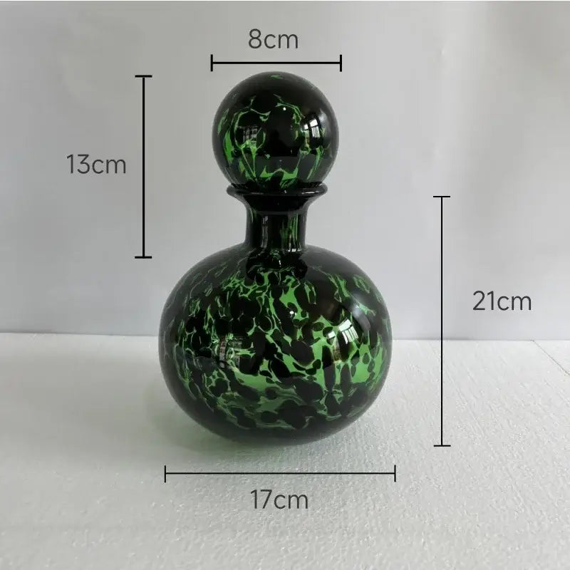 Modern leopard texture glass vase black & white dining room decanter