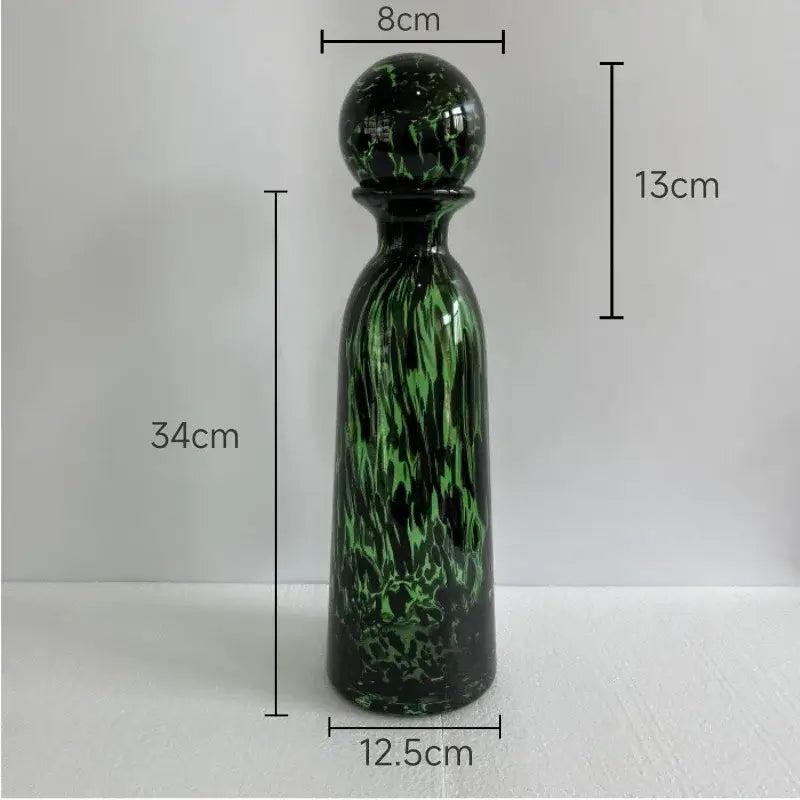 Modern leopard texture glass vase black & white dining room decanter