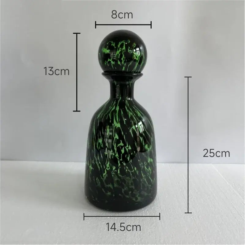 Modern leopard texture glass vase black & white dining room decanter