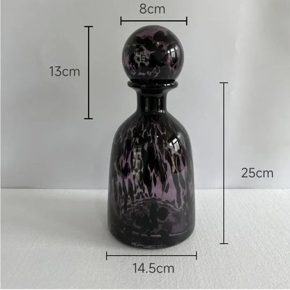 Modern leopard texture glass vase black & white dining room decanter