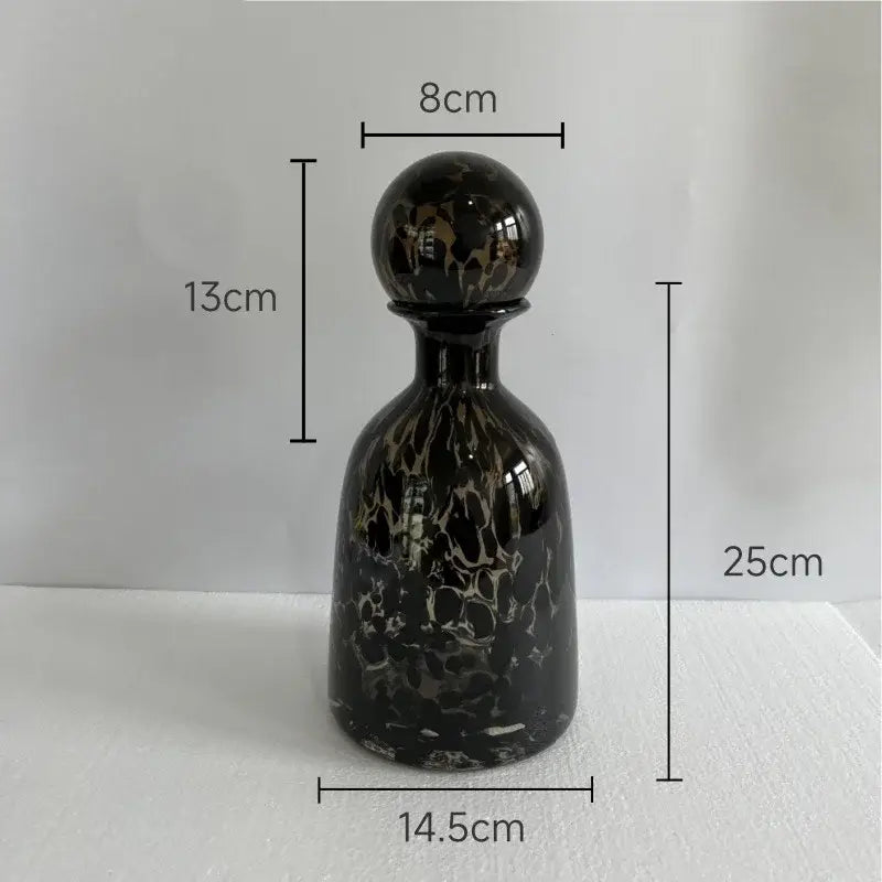 Modern leopard texture glass vase black & white dining room decanter